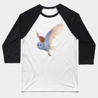 Flying Barn Owl illustration. Beautiful Barn Owl realistically rendered. Bird art. Baseball T-Shirt